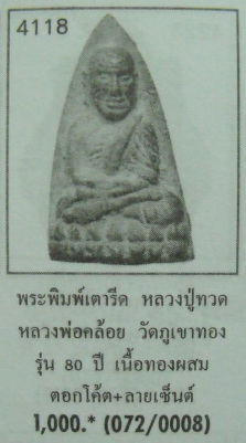 **วัดใจ**หลวงปู่ทวดหลังเตารีดรุ่นแรก "รุ่น ๘๐ ปี ศรีพิพิธ" พ่อท่านคล้อย วัดภูเขาทอง จ.พัทลุง**กล่องเ