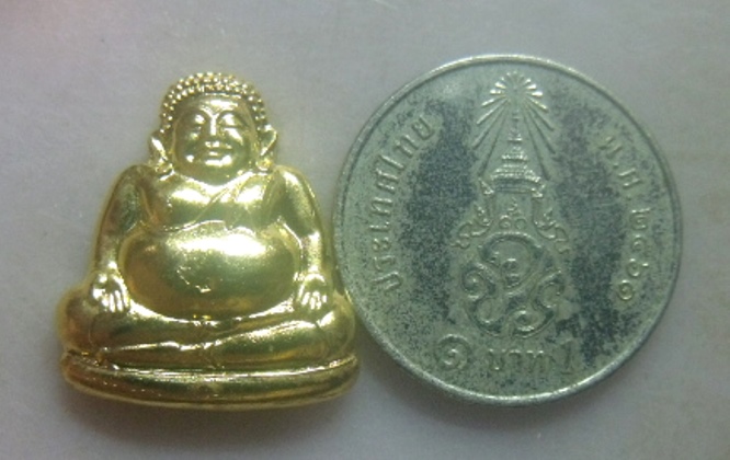 **วัดใจ**พระสังกัจจายน์ หลวงพ่อแช่ม วัดดอนยายหอม จ.นครปฐม ปี ๒๕๓๖**หลังยันต์ กะไหล่ทอง สวยๆ2