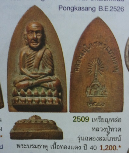 **วัดใจ**หลวงปู่ทวด หลังเตารีด ฉลองสมโภชพระบรมธาตุ ปี ๒๕๔๐ เนื้อโลหะตะปูพระธาตุ**เลี่ยมสวยพร้อมใช้