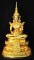 พระพุทธรูปทรงเครื่องจักรพรรดิ์ เนื้อทองเหลืองขัดมัน ปางสมาธิ 