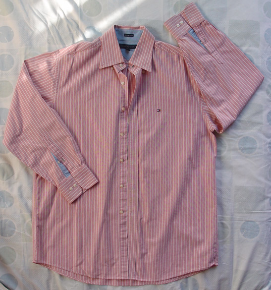 เสื้อ TOMMY HILFIGER ของแท้ ลายทางชมพู REGULAR FIT