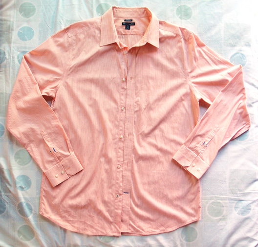 เสื้อเชิ๊ต GAP โทนสีส้ม slimfit coupe e troite เบอร์ L