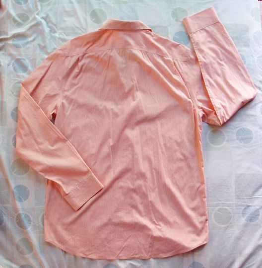 เสื้อเชิ๊ต GAP โทนสีส้ม slimfit coupe e troite เบอร์ L