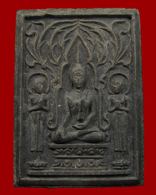 พระสมเด็จหลังพระปรุหนัง หลวงพ่อกวย วัดโฆสิตาราม ปลุกเสก เนื้อผงดำ ปี ๒๕๑๕