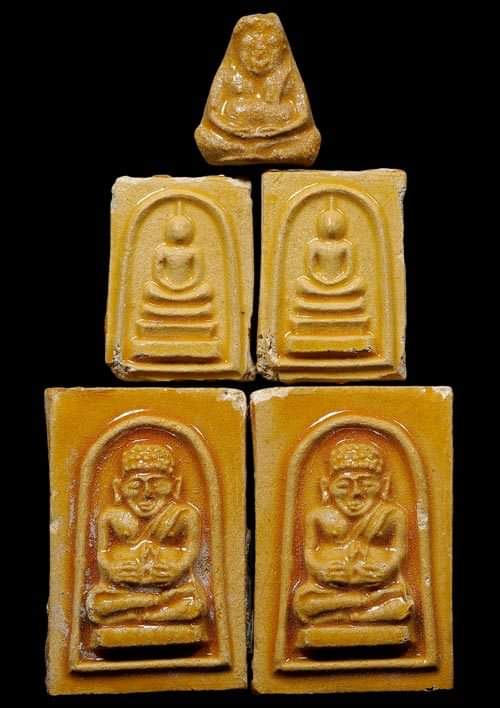 ถูกสุด สะดุดใจ...พระสมเด็จตะแนน+พระสังกัจจายน์ วัดเกาะกลอย จ.ระยอง ปี 2514 เนื้อผง รวม 5 องค์