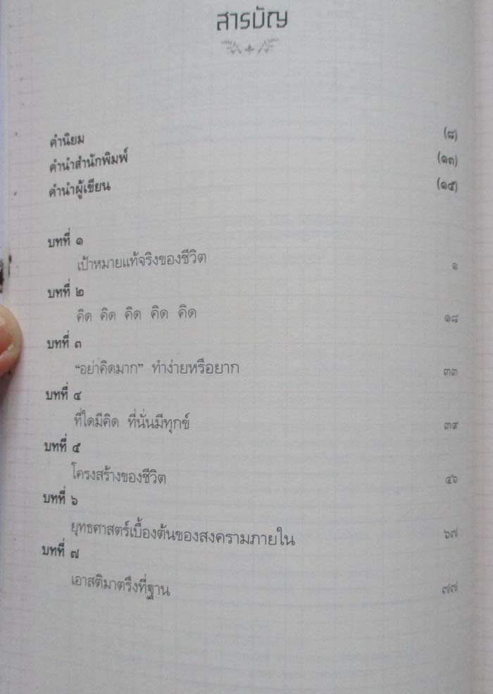  	 หนังสือหยุดคิดก็หยุดทุกข์