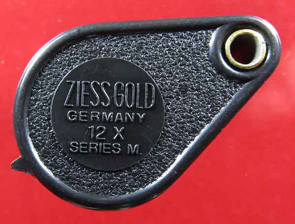 ZIESS GOLD GERMANY 12X บอดี้พลาสติกสีดำ แกนทองเหลือง เลนส์แก้วใส ส่องสว่างสบายตาไม่เวียนหัว สินค้ารุ