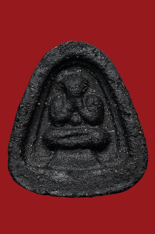 พระปิดตาหลวงปู่เฮี้ยง วัดป่าฯ พิมพ์ซุ่มตันจิ๋ว หลังยันต์โน็ต เนื้อผงครุกรัก จ ชลบุรี