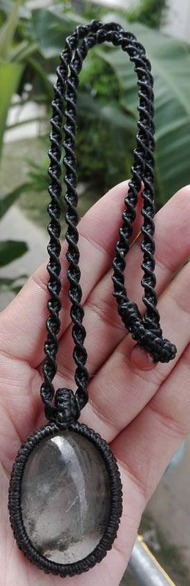 ของทนสิทธิ์โดยธรรมชาติ**แก้วเส้นพิรุณ+ปวกเขียว ปวกไฮ ขนาด 2.5 x 3.5 ซม. ถักเชือก.....เคาะเดียวแดง