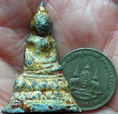 *พระแห่งความสำเร็จ ยุครัตนะโกสินทร์ ขนาดจิ๋ว สนิมแดง รักทองชาดแดงเดิม*