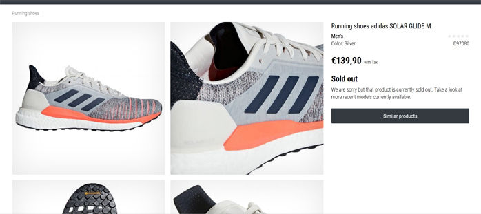 รองเท้า ADIDAS Solar Glide M ของแท้ เบอร์ US 9 ของใหม่ยังไม่ใช้งาน พร้อมกล่อง