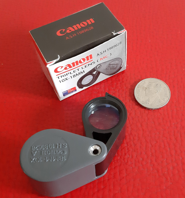 กล้องส่องพระ Canon A.S.H. 1989628 10X - 18 mm. ขนาดเลนส์ กว้าง 18 mm. - สีเทา-สีดำ