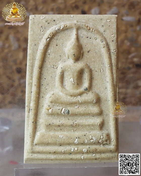 สมเด็จพิมพ์ใหญ่เกศทะลุซุ้ม โรยผงเก่าตัดมือโบราณ หลังติดตรา วัดระฆัง รุ่น ๑๔๑ปี มหามงคล