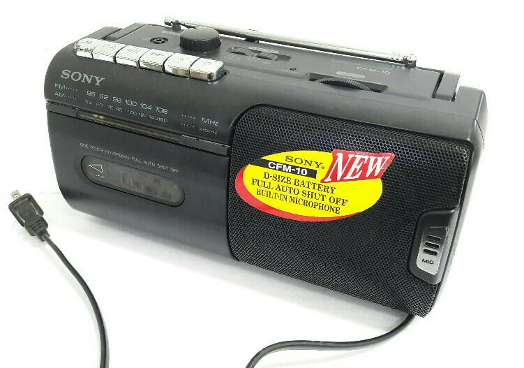 วิทยุเทป Sony CFM-10 ใช้งานได้ปกติทุกระบบ เทปเล่นได้ กรอได้ อัดได้ วิทยุ FM AM เคาะเดียว