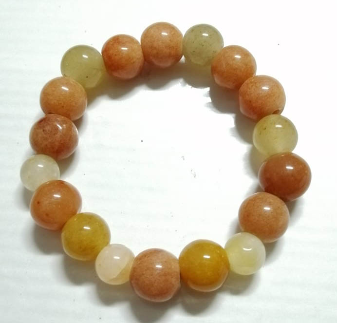 สร้อยข้อมือหยกน้ำผึ้งแท้ 100% จากประเทศพม่า ขนาด 10 มิล ใส่ได้ทั้งชายและหญิง #263