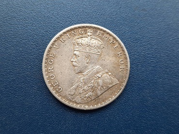 เหรียญเงินรูปี อินเดีย ปี 1918 ONE RUPEE สวยๆ น้ำหนัก 11.7 กรัม 