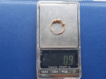 ต่างหูทอง 1 ข้าง น้ำหนัก 0.9 กรัม