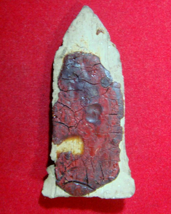 พระโคนสมอเนื้อดิน พิมพ์ปางถวายเนตร ปิดทองเดิมๆ