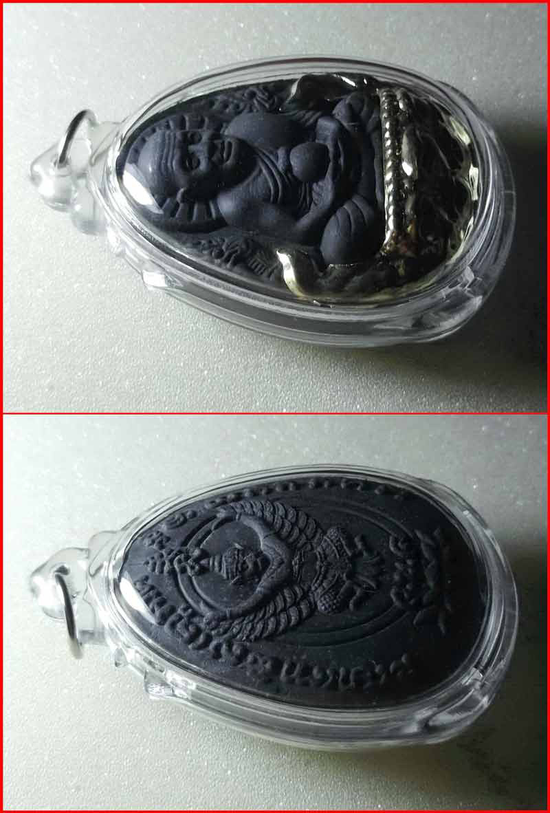 หลวงปู่ทวดเนื้อผง หลังพญาครุฑ วัดเขาหลาว จ.ราชบุรี (ว.ข.ล) หลวงพ่อจำเนียร วัดถ้ำเสือ ปลุกเสก ปี 2556