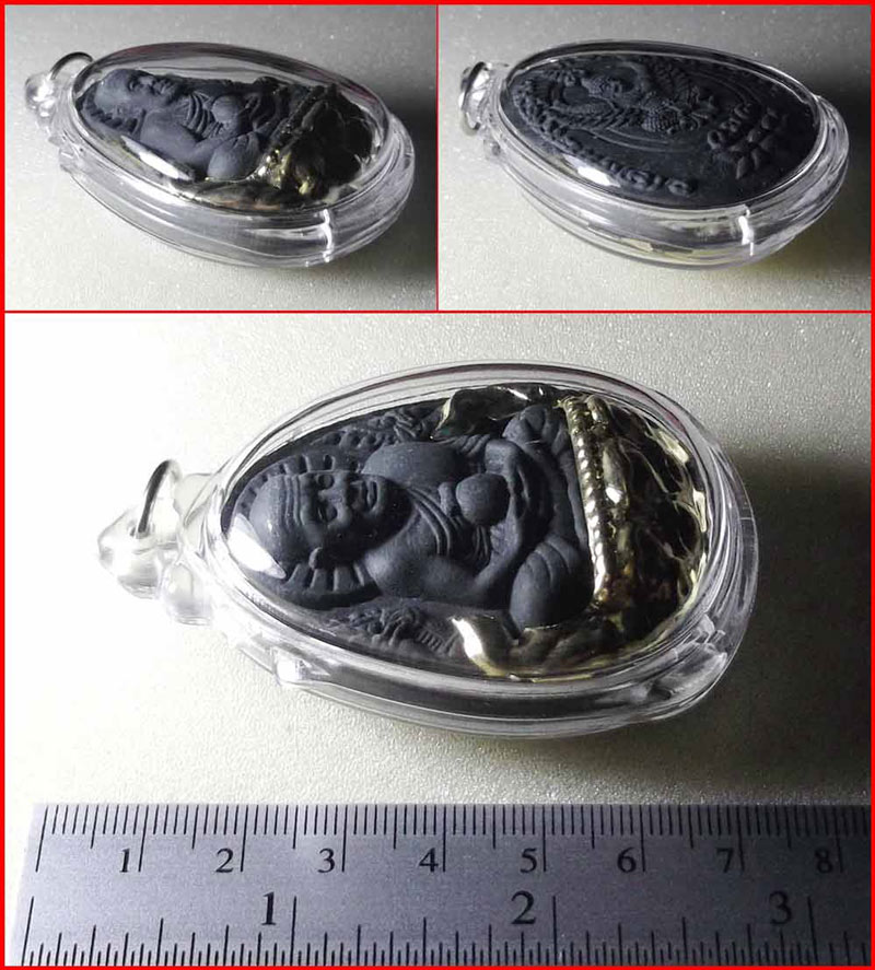 หลวงปู่ทวดเนื้อผง หลังพญาครุฑ วัดเขาหลาว จ.ราชบุรี (ว.ข.ล) หลวงพ่อจำเนียร วัดถ้ำเสือ ปลุกเสก ปี 2556