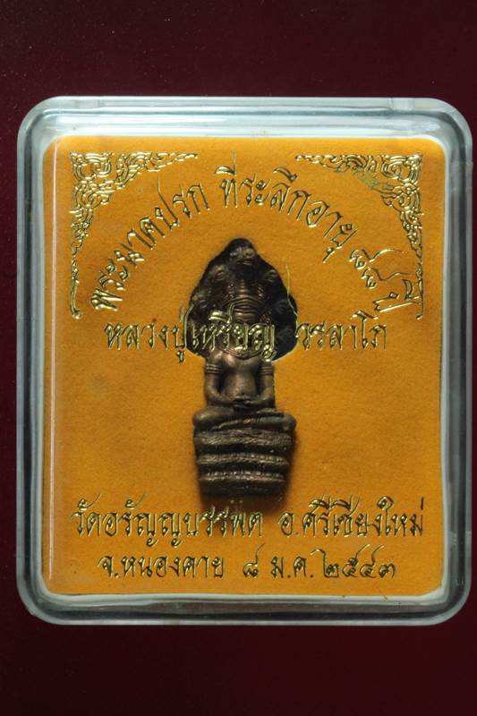 พระนาคปรก หลวงปู่เหรียญ วรลาโภค เนื้อทองแดง รุ่นแสงอร่าม สภาพสวยๆ