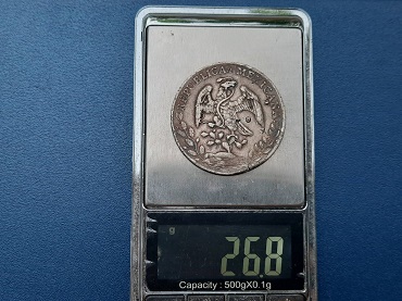 เหรียญเงินต่างประเทศ เม็กซิโก MEXICANA ปี 1888 น้ำหนัก 26.8 กรัม 