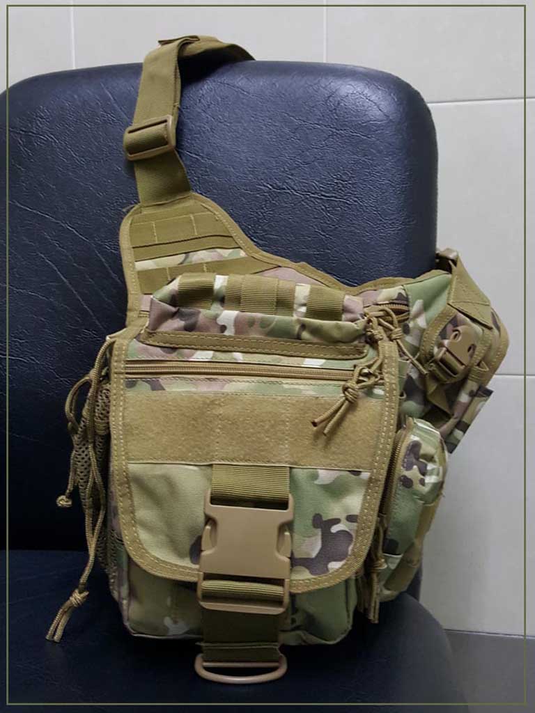กระเป๋าคาดอก  คาดเอวได้ กระเป๋ายุทธวิธี ลายMultiCam