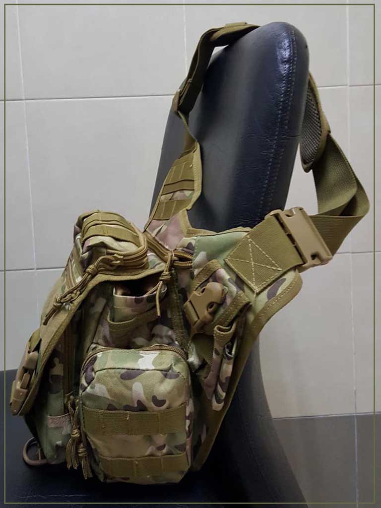 กระเป๋าคาดอก  คาดเอวได้ กระเป๋ายุทธวิธี ลายMultiCam