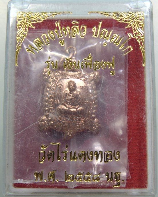 หลวงปู่หลิว วัดไร่แตงทอง รุ่นเงินเฟื่องฟู ปี๕๘