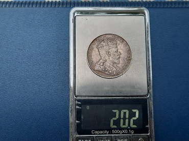 เหรียญต่างประเทศ เนื้อเงิน ONE DOLLAR  KING EDWARD VII ปี 1907 น้ำหนัก 20.2 กรัม สวยๆ