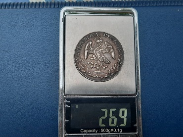 เหรียญต่างประเทศ เนื้อเงิน เม็กซิโก MEXICANA ปี 1891 น้ำหนัก 26.9 กรัม สวยๆ เดิมๆ