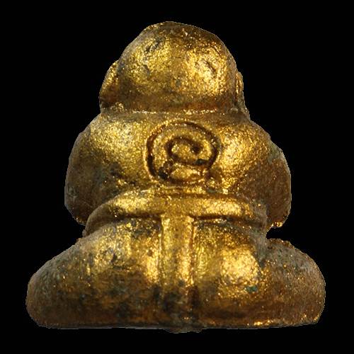 พระปิดตาผงใบโพธิ์กลางหาว หลวงพ่อเขียววัดระเว ศิษย์ของหลวงพ่อหมาวัดระเว ฝังตะกรุดใต้ฐาน