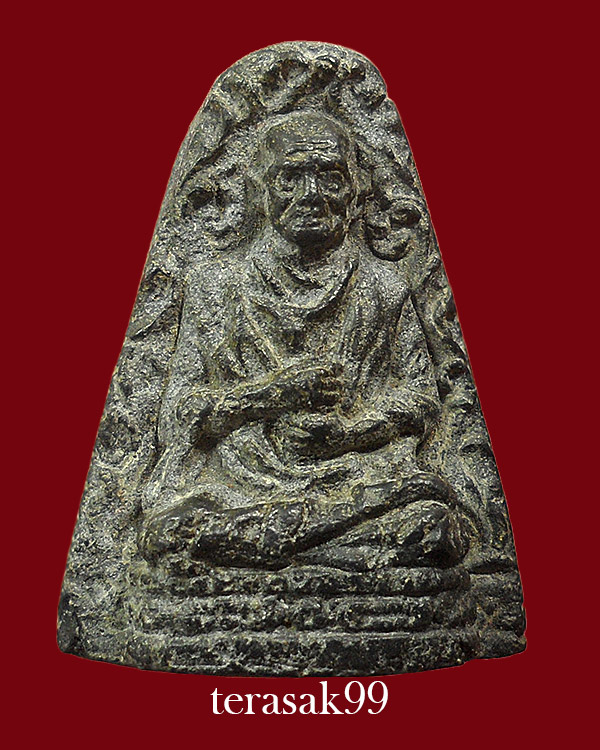 รูปเหมือนสมเด็จโต เนื้อดำ(ผงใบลาน) หลวงปู่นาค วัดระฆัง เนื้อผง ปี2495 หายาก(2)