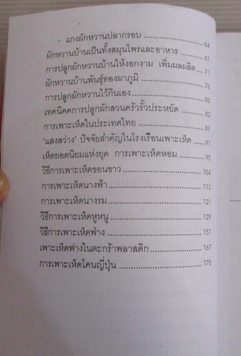  	 หนังสือเทคนิค การปลูกผักหวานและเพาะเห็ด