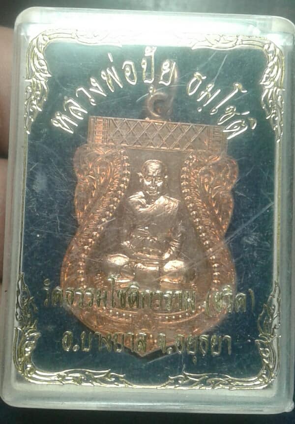 เหรียญหลวงพ่อปุ้ย วัดธรรมโชติการาม (ขวิด) บางบาล อยุธยา   + กล่อง   เคาะเดียวครับ