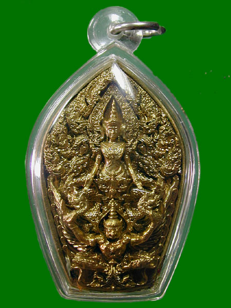 พระพุทธปาฏิหารย์เปิดโลก เนื้อ.ทองเหลืองรมดำ วัดวิมุตติธรรม อ.สี่คิ้ว นครราชสีมา.เลี่ยมพร้อมใช้......