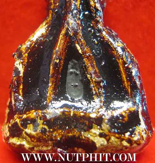 พระปิดตา ลป.เหรียญ เส้นด้ายผงจุ่มรัก พ.ศ.๒๔๙๗+บัตรรับรองพระแท้*11