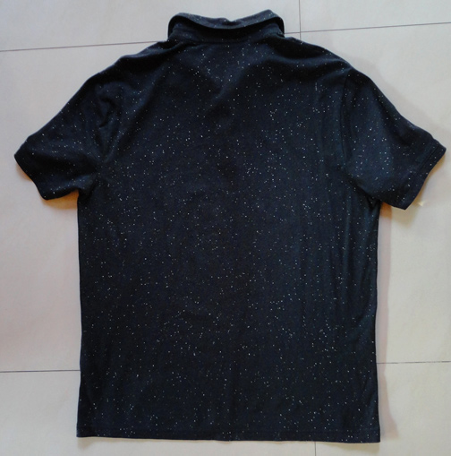เสื้อ H&M ของแท้ SLIM FIT น้ำเงินอมดำลายจุดขาว เบอร์L ,พิเศษ แถมเสื้อ ร.9 สีเหลืองฟรีอีก1ตัว
