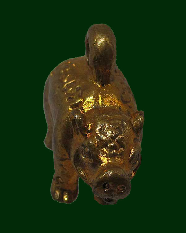 หมูรุ่น 3 เนื้อสัมฤทธิ์ ( ตัวใหญ่ ) เสาร์ห้า ปี 2553 หมายเลข ๕๓๘๒ หลวงพ่อสาคร วัดหนองกรับ