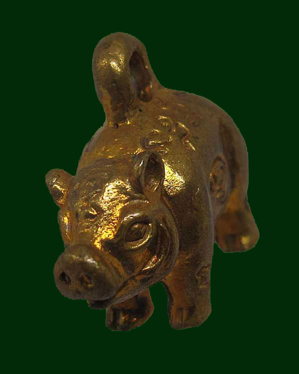 หมูรุ่น 3 เนื้อสัมฤทธิ์ ( ตัวใหญ่ ) เสาร์ห้า ปี 2553 หมายเลข ๕๓๘๒ หลวงพ่อสาคร วัดหนองกรับ