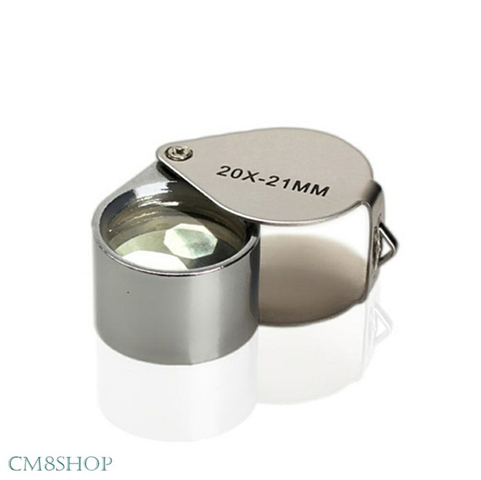 กล้องส่องพระ JEWELER'S LOUPE TRIPLET LENS 20x-21mm.ตัวเรือนสแตนเลส เลนส์แก้วใส ส่องสว่างสบายตา สวยคล