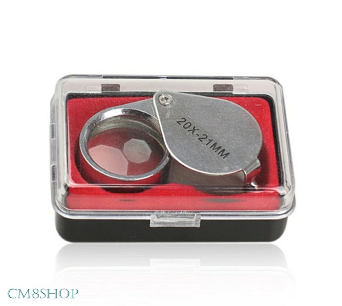 กล้องส่องพระ JEWELER'S LOUPE TRIPLET LENS 20x-21mm.ตัวเรือนสแตนเลส เลนส์แก้วใส ส่องสว่างสบายตา สวยคล