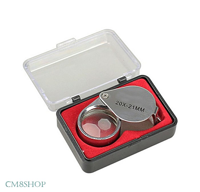 กล้องส่องพระ JEWELER'S LOUPE TRIPLET LENS 20x-21mm.ตัวเรือนสแตนเลส เลนส์แก้วใส ส่องสว่างสบายตา สวยคล