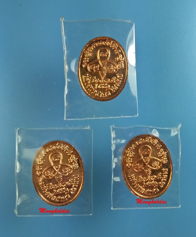 เหรียญพระนาคปรก รุ่นไตรมาส 51 หลวงพ่อสาคร วัดหนองกรับ เนื้อทองแดง 3 องค์ สภาพสวยพร้อมกล่องเดิม