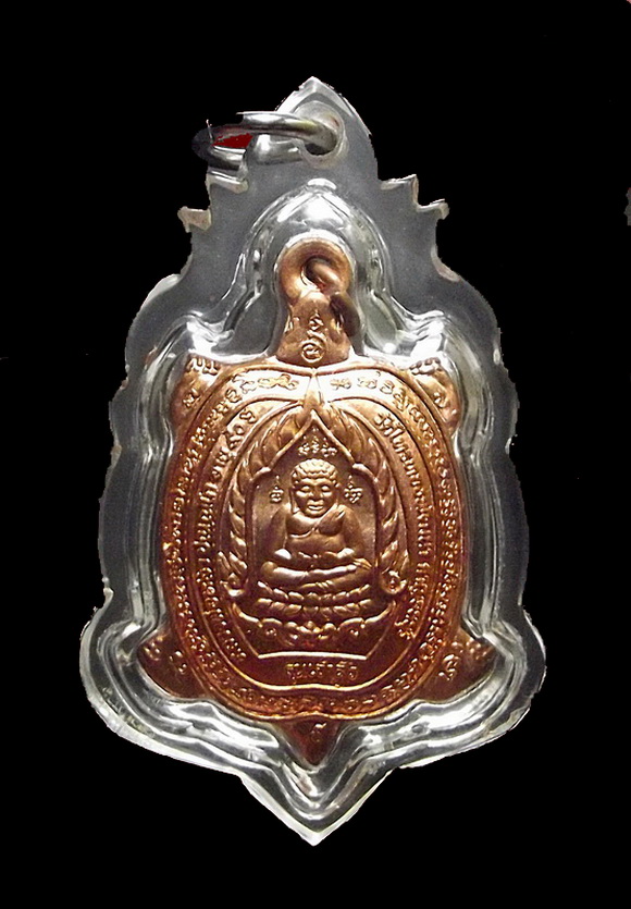 เหรียญพญาเต่าเรือนหลวงพ่อหลิว รุ่นเจ้าสัว ปี2538 เนื้อทองแดง เลี่ยมกันน้ำพร้อมใช้