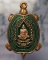 หลวงพ่อพัฒน์ วัดห้วยด้วน จ.นครสวรรค์ รุ่นเต่าเจ้าสัวโคตรเศรษฐี เนื้อสัตตะ ลงยาสีเขียว เลข 104