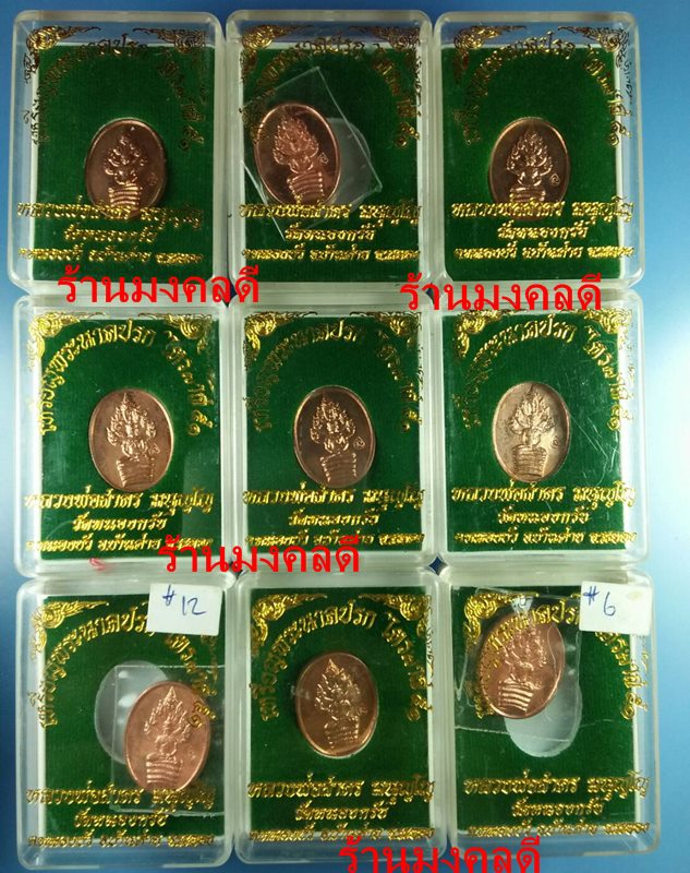 เหรียญพระนาคปรก รุ่นไตรมาส 51 หลวงพ่อสาคร วัดหนองกรับ เนื้อทองแดง 9 องค์ สภาพสวย