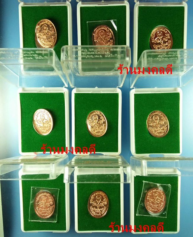 เหรียญพระนาคปรก รุ่นไตรมาส 51 หลวงพ่อสาคร วัดหนองกรับ เนื้อทองแดง 9 องค์ สภาพสวย