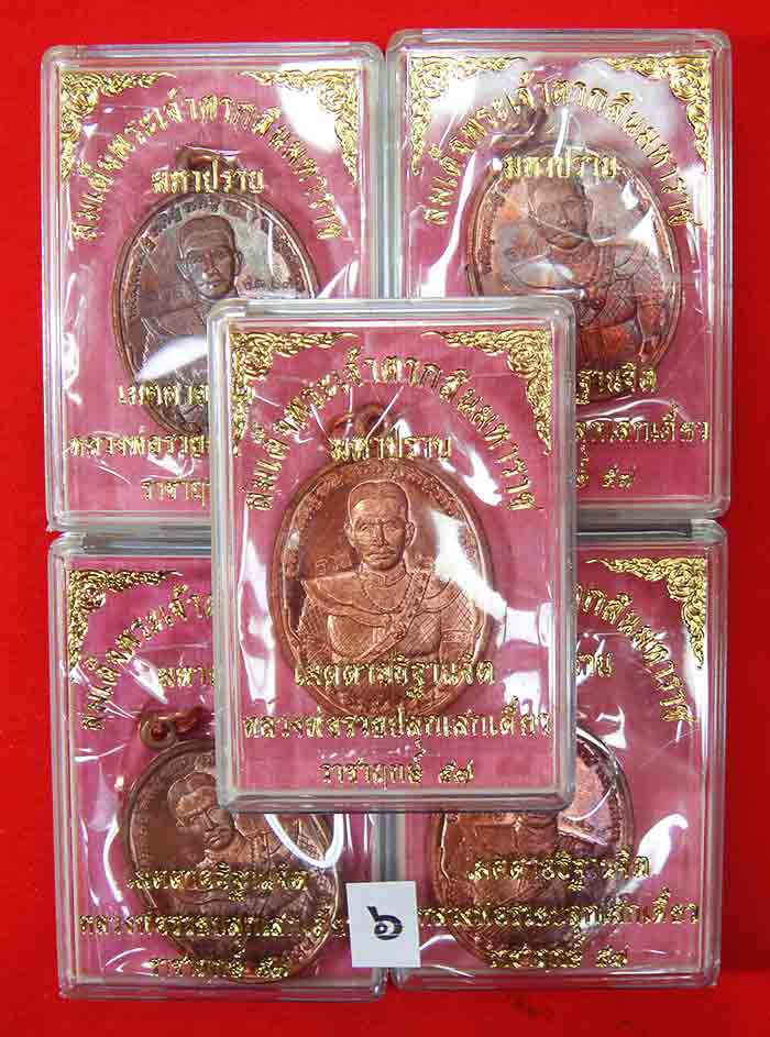 **5 เหรียญ**เหรียญพระเจ้าตากสิน หลวงพ่อรวย วัดตะโก ปลุกเสกเดี่ยว 