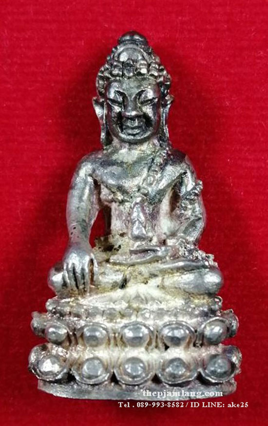 พระกริ่งสัมฤทธิ์(4) วัดถ้ำแฝด กาญจนบุรี รุ่นนำโชค เนื้อเงิน ปี 2537